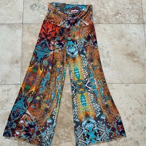 J USA palazzo pants size L , high waist, colorful